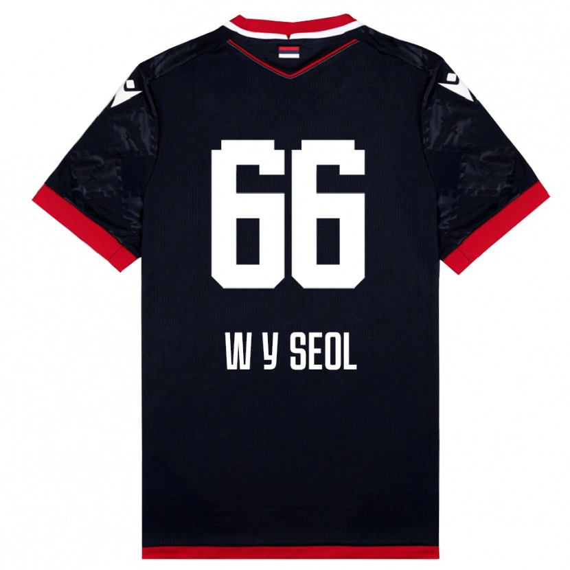 Danxen Mujer Camiseta Young-Woo Seol #66 Negro Rojo 2ª Equipación 2025/26 La Camisa