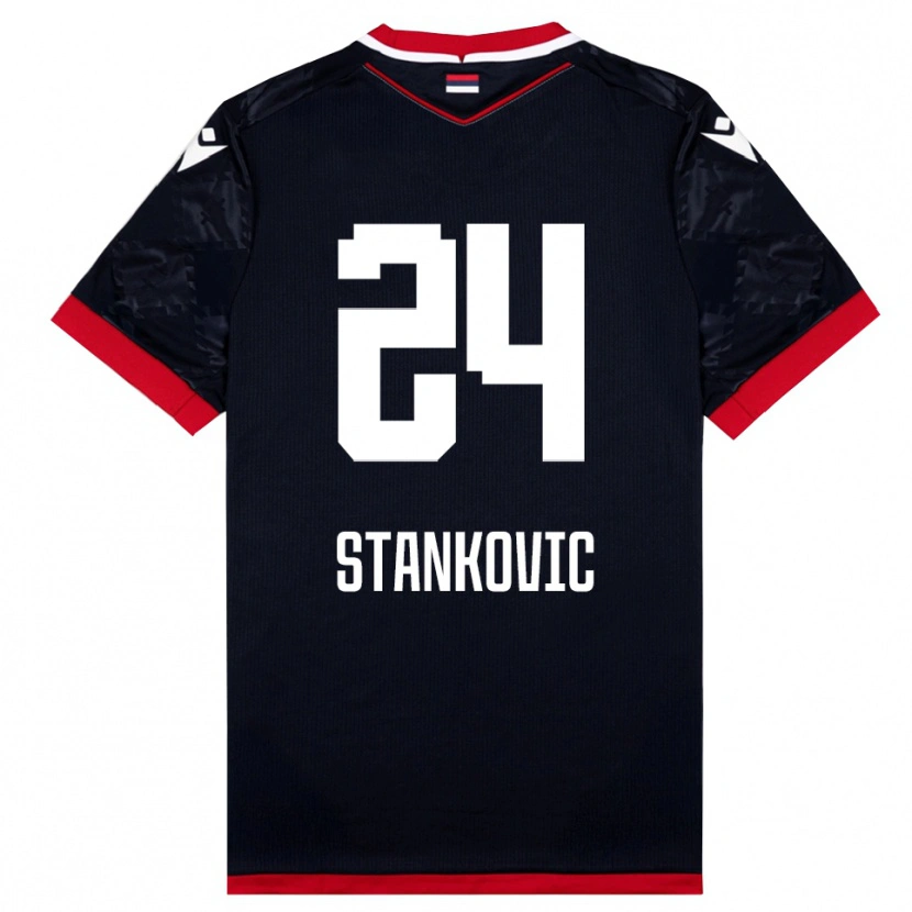 Danxen Mujer Camiseta Nikola Stankovic #24 Negro Rojo 2ª Equipación 2025/26 La Camisa
