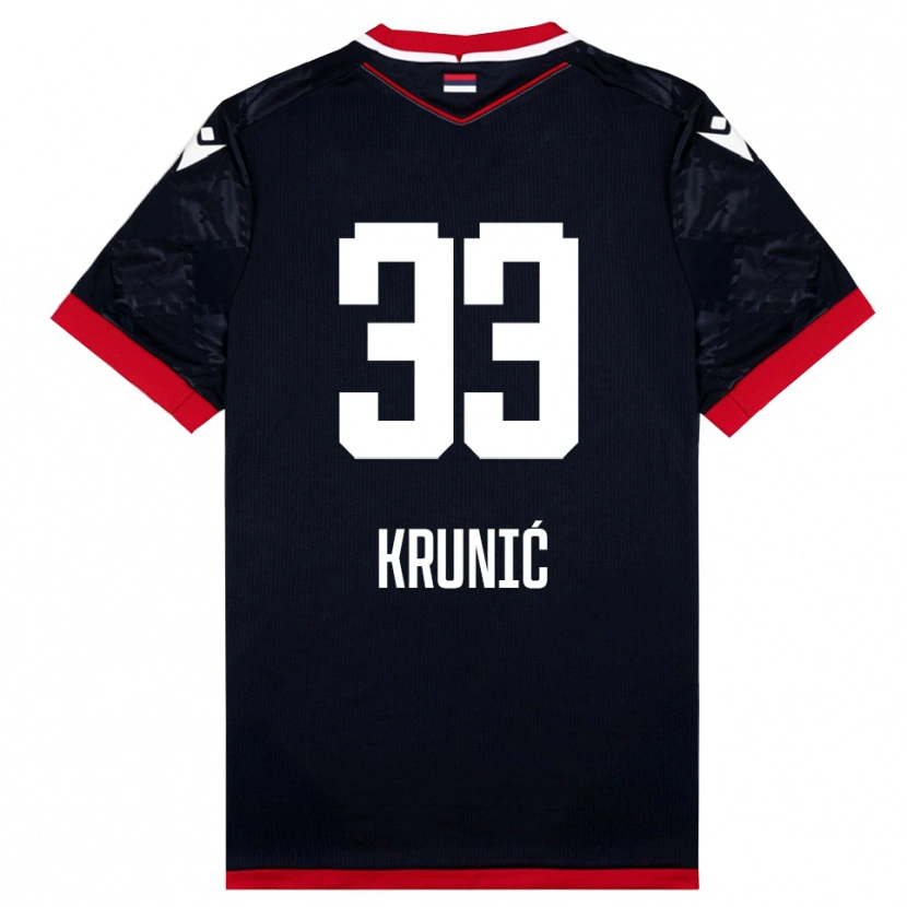 Danxen Mujer Camiseta Rade Krunic #33 Negro Rojo 2ª Equipación 2025/26 La Camisa
