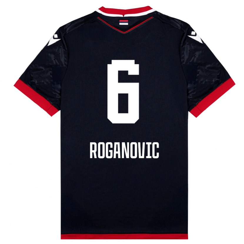 Danxen Mujer Camiseta Vuk Roganovic #6 Negro Rojo 2ª Equipación 2025/26 La Camisa