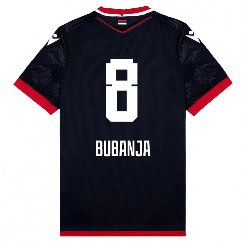 Danxen Mujer Camiseta Igor Bubanja #8 Negro Rojo 2ª Equipación 2025/26 La Camisa
