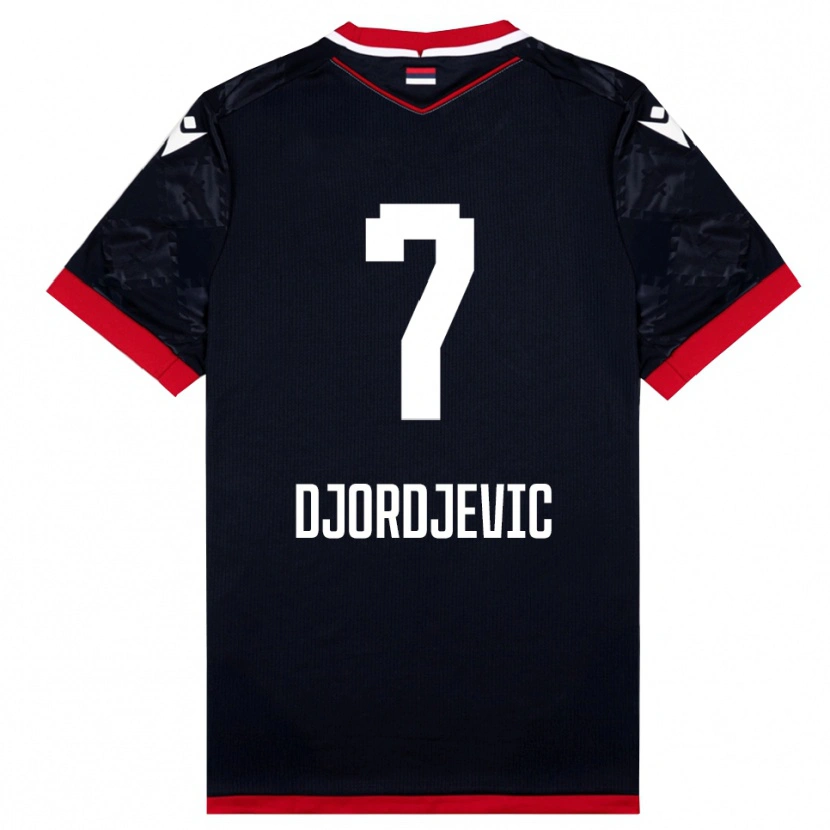 Danxen Mujer Camiseta Uros Djordjevic #7 Negro Rojo 2ª Equipación 2025/26 La Camisa