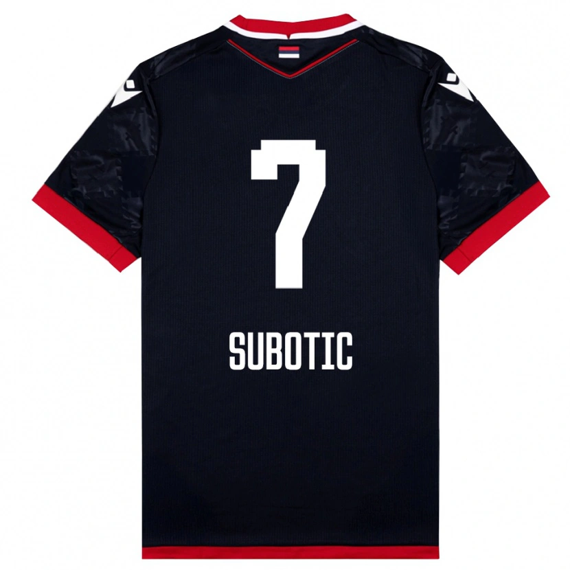 Danxen Mujer Camiseta Vasilije Subotic #7 Negro Rojo 2ª Equipación 2025/26 La Camisa