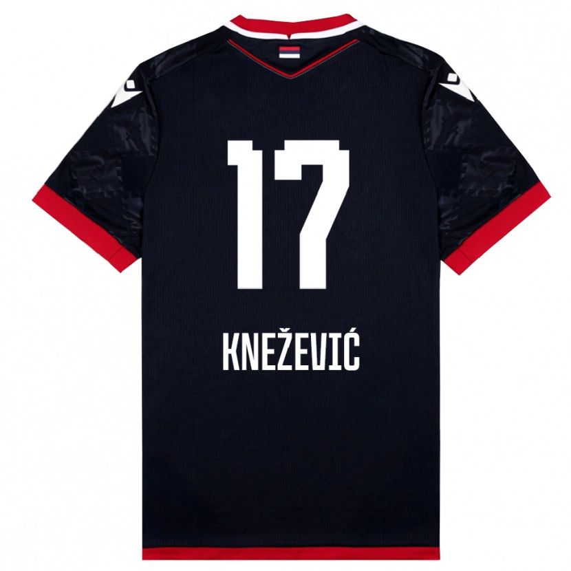 Danxen Mujer Camiseta Minja Knežević #17 Negro Rojo 2ª Equipación 2025/26 La Camisa