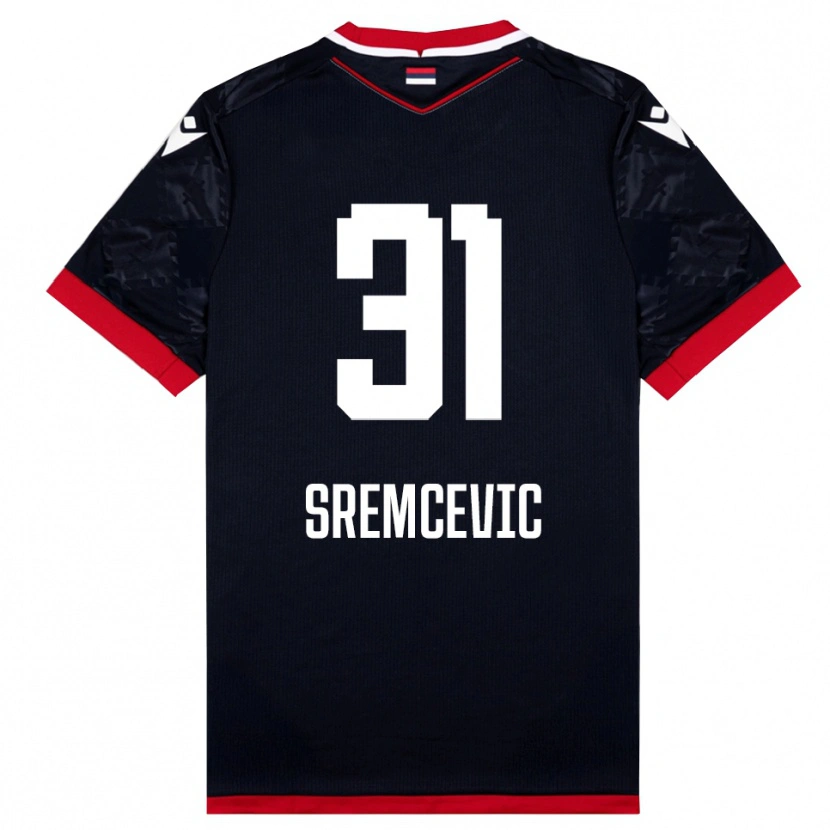 Danxen Mujer Camiseta Uros Sremcevic #31 Negro Rojo 2ª Equipación 2025/26 La Camisa