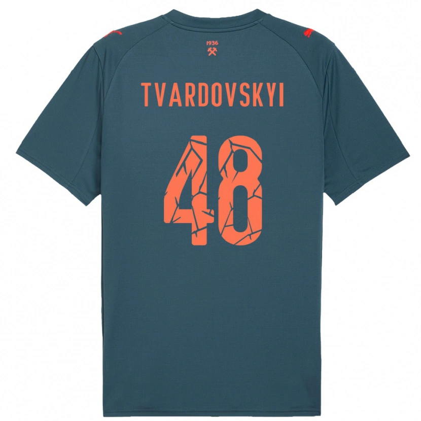 Danxen Mujer Camiseta Denys Tvardovskyi #48 Marino Rojo 2ª Equipación 2025/26 La Camisa