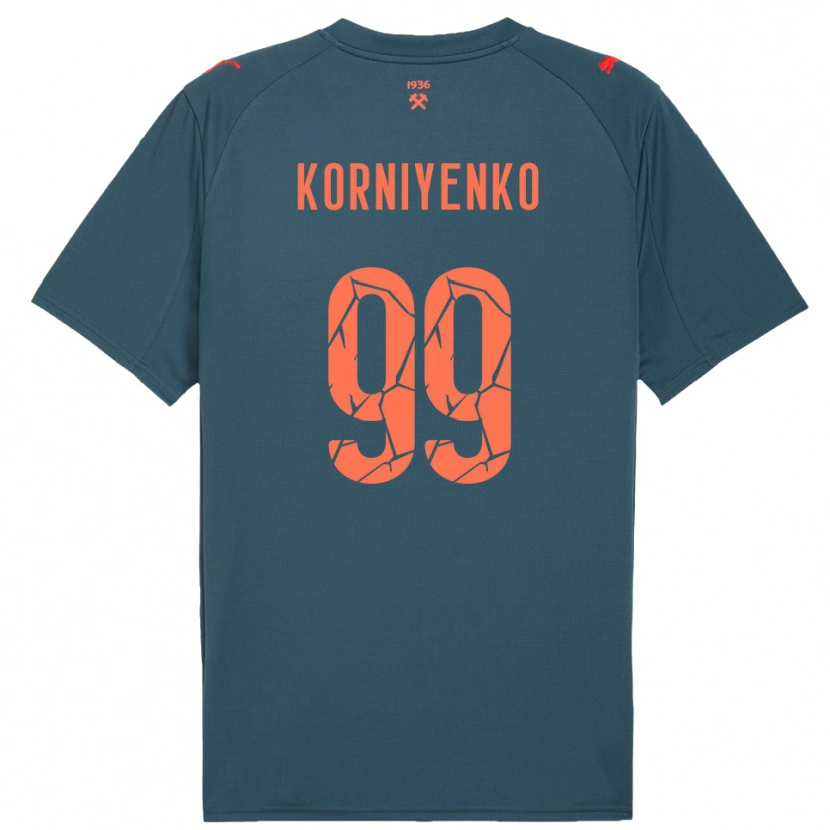 Danxen Mujer Camiseta Viktor Korniyenko #99 Marino Rojo 2ª Equipación 2025/26 La Camisa