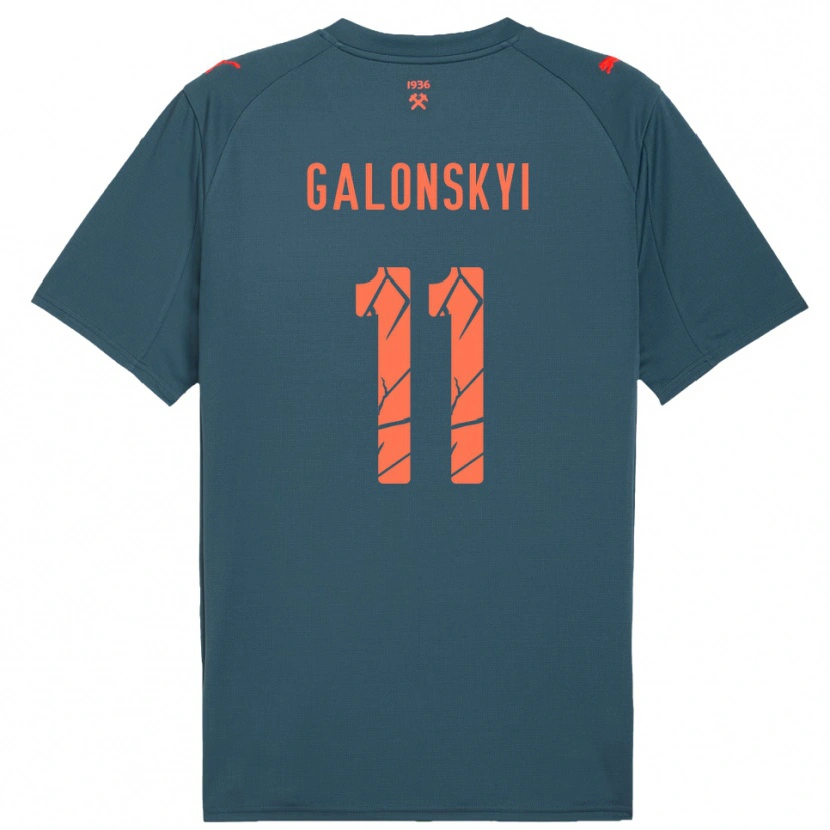 Danxen Mujer Camiseta Valentyn Galonskyi #11 Marino Rojo 2ª Equipación 2025/26 La Camisa