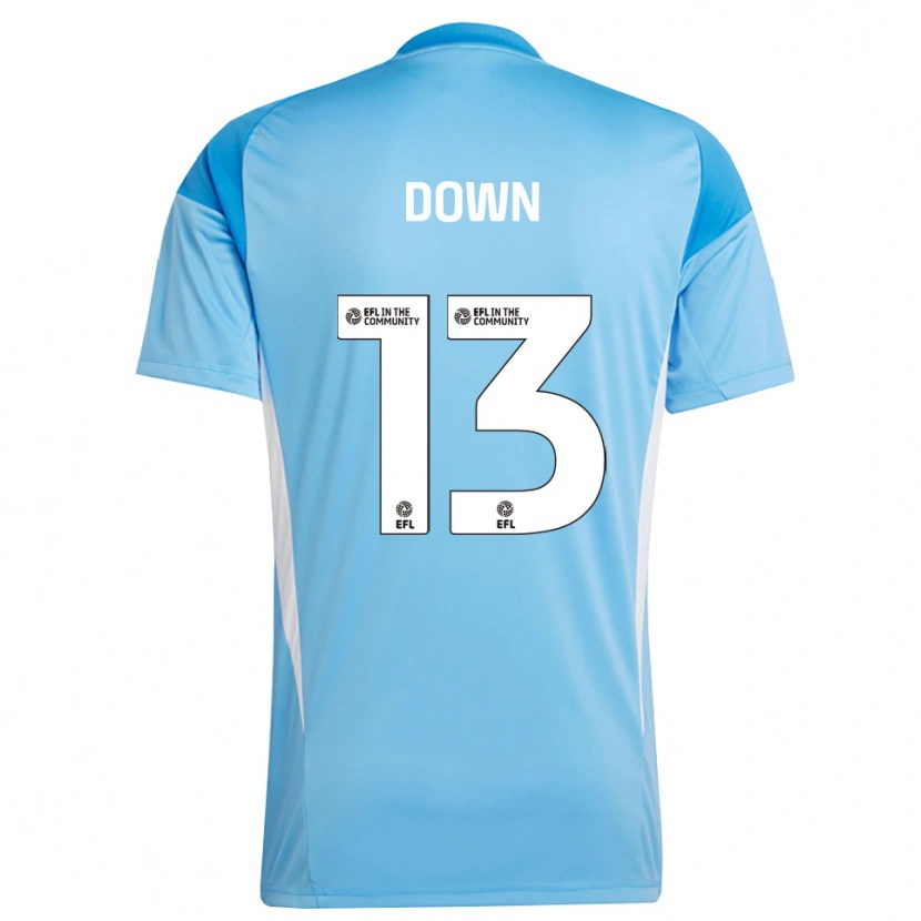 Danxen Niño Camiseta Sam Down #13 Azul Cielo Portero Equipación 2025/26 La Camisa
