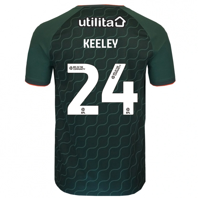 Danxen Niño Camiseta Josh Keeley #24 Verde Oscuro Portero Equipación 2025/26 La Camisa