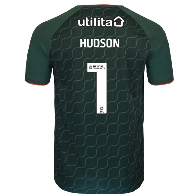Danxen Niño Camiseta Sarah Hudson #1 Verde Oscuro Portero Equipación 2025/26 La Camisa