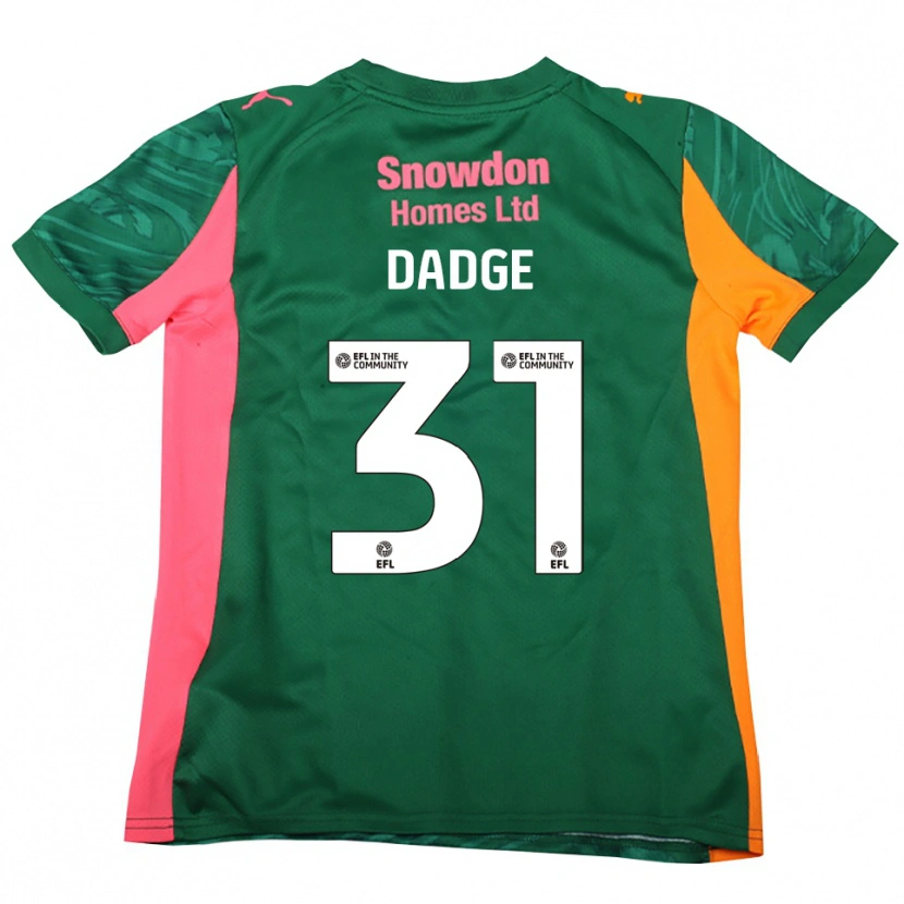 Danxen Niño Camiseta James Dadge #31 Verde Rosa Oscuro Portero Equipación 2025/26 La Camisa