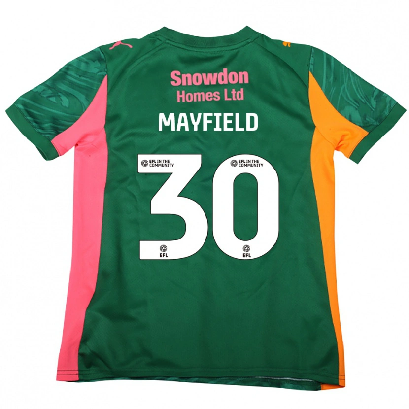 Danxen Niño Camiseta Holly Mayfield #30 Verde Rosa Oscuro Portero Equipación 2025/26 La Camisa