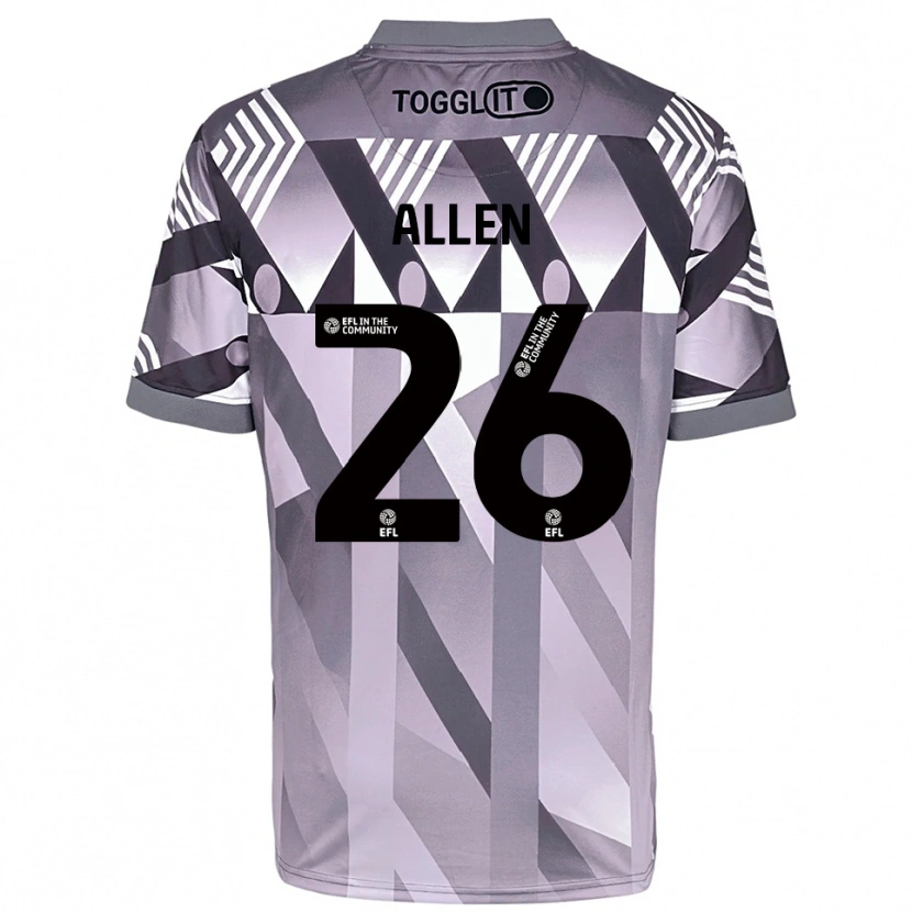 Danxen Niño Camiseta Lauren Allen #26 Negro Gris Claro Portero Equipación 2025/26 La Camisa