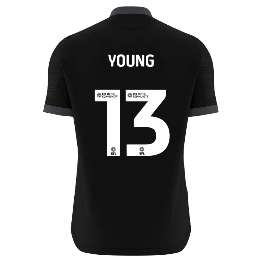Danxen Niño Camiseta Brad Young #13 Blanco Negro Portero Equipación 2025/26 La Camisa