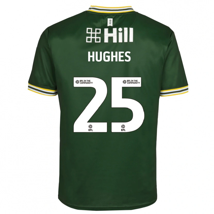 Danxen Niño Camiseta Ben Hughes #25 Blanco Verde Oscuro Portero Equipación 2025/26 La Camisa