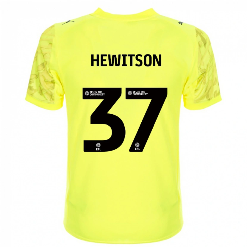 Danxen Niño Camiseta Luke Hewitson #37 Negro Amarillo Portero Equipación 2025/26 La Camisa