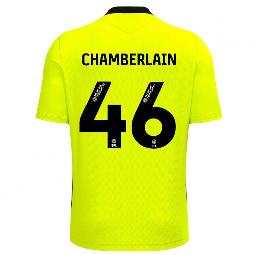Danxen Niño Camiseta Harrison Chamberlain #46 Negro Amarillo Portero Equipación 2025/26 La Camisa