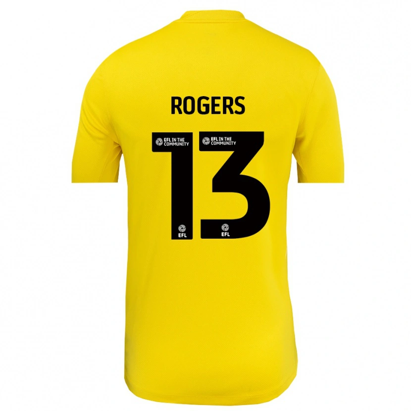 Danxen Niño Camiseta Hayden Rogers #13 Negro Amarillo Portero Equipación 2025/26 La Camisa