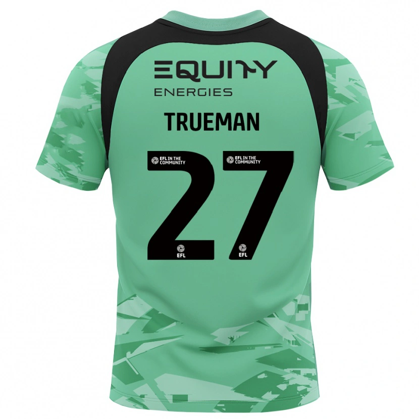 Danxen Niño Camiseta Connal Trueman #27 Negro Verde Claro Glack Portero Equipación 2025/26 La Camisa