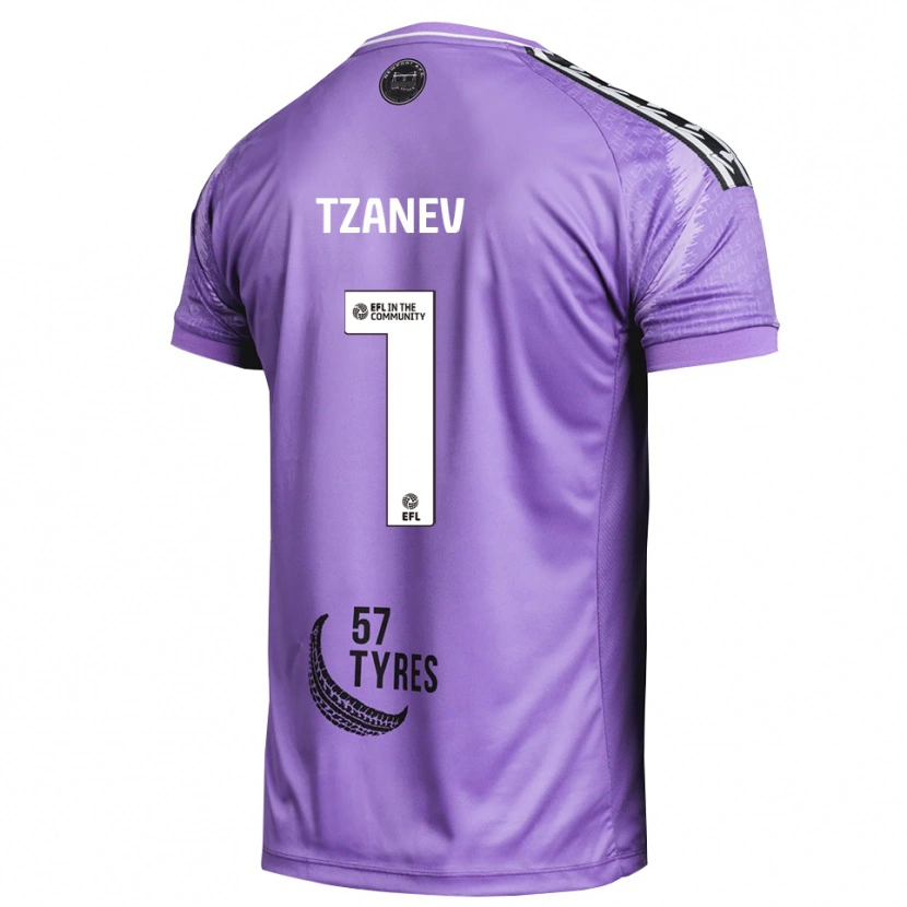 Danxen Niño Camiseta Nik Tzanev #1 Morado Claro Portero Equipación 2025/26 La Camisa