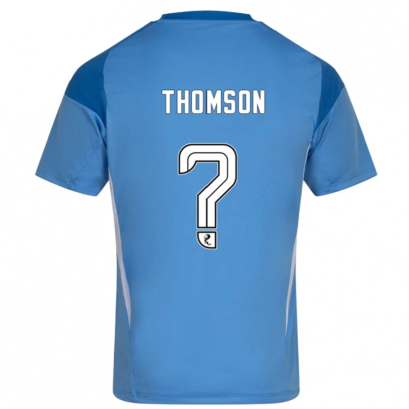 Danxen Niño Camiseta Ethan Thomson #0 Blanco Azul Portero Equipación 2025/26 La Camisa