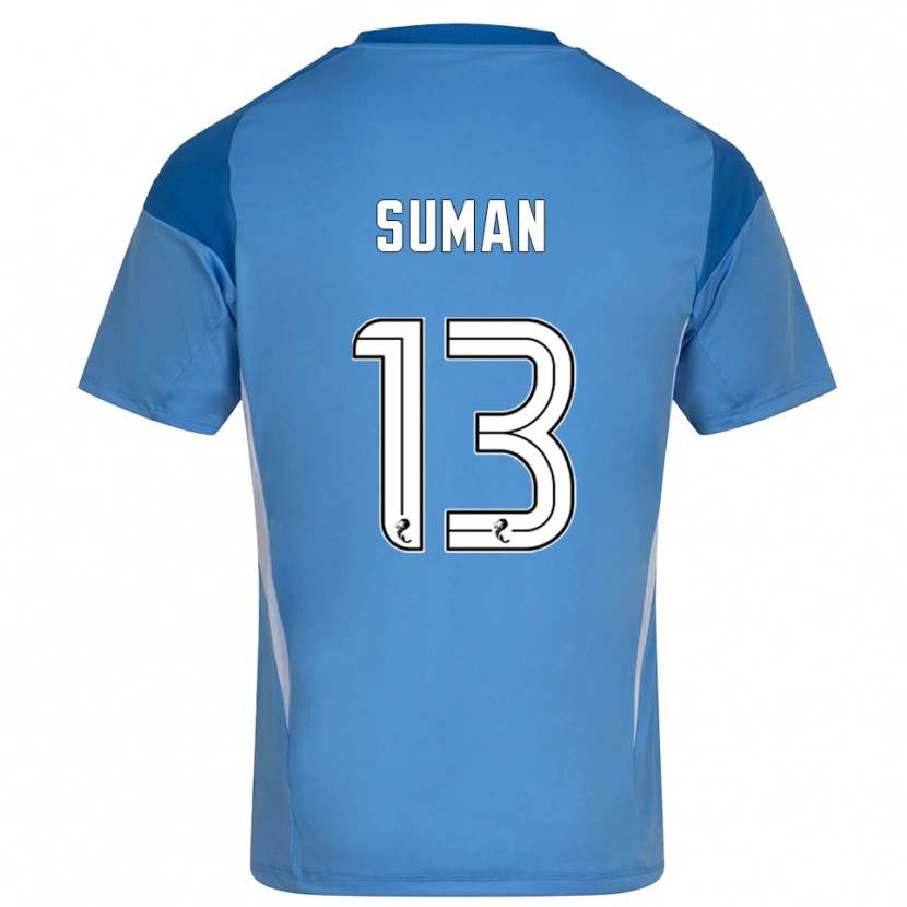 Danxen Niño Camiseta Nick Suman #13 Blanco Azul Portero Equipación 2025/26 La Camisa