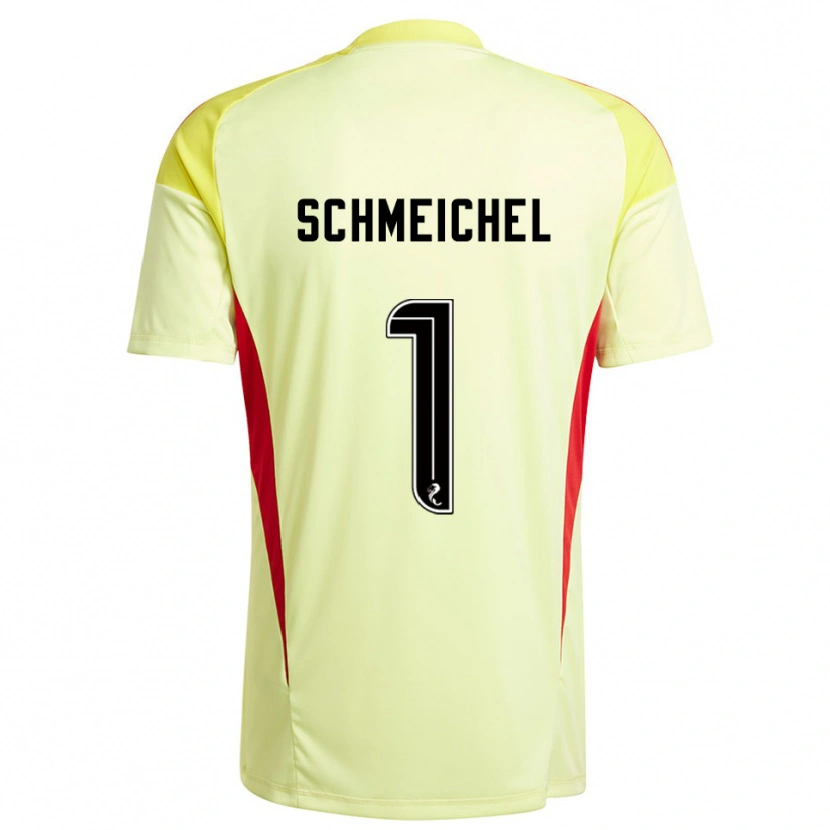 Danxen Niño Camiseta Kasper Schmeichel #1 Negro Rojo Amarillo Portero Equipación 2025/26 La Camisa