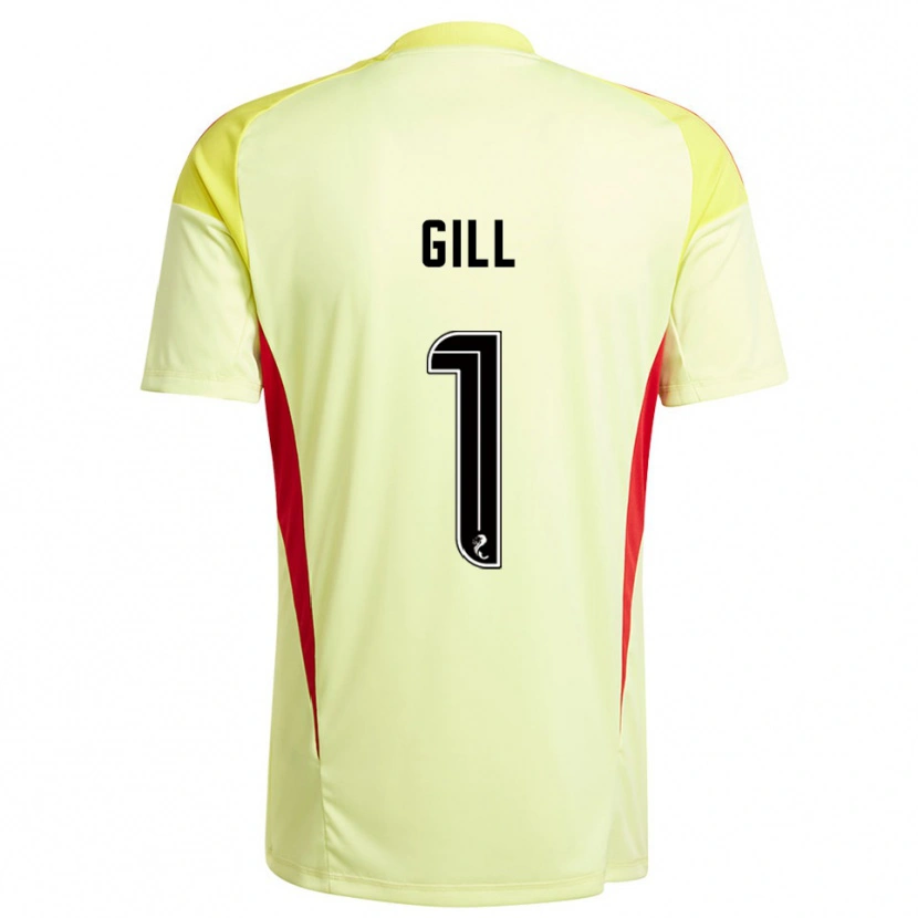 Danxen Niño Camiseta Marcus Gill #1 Negro Rojo Amarillo Portero Equipación 2025/26 La Camisa