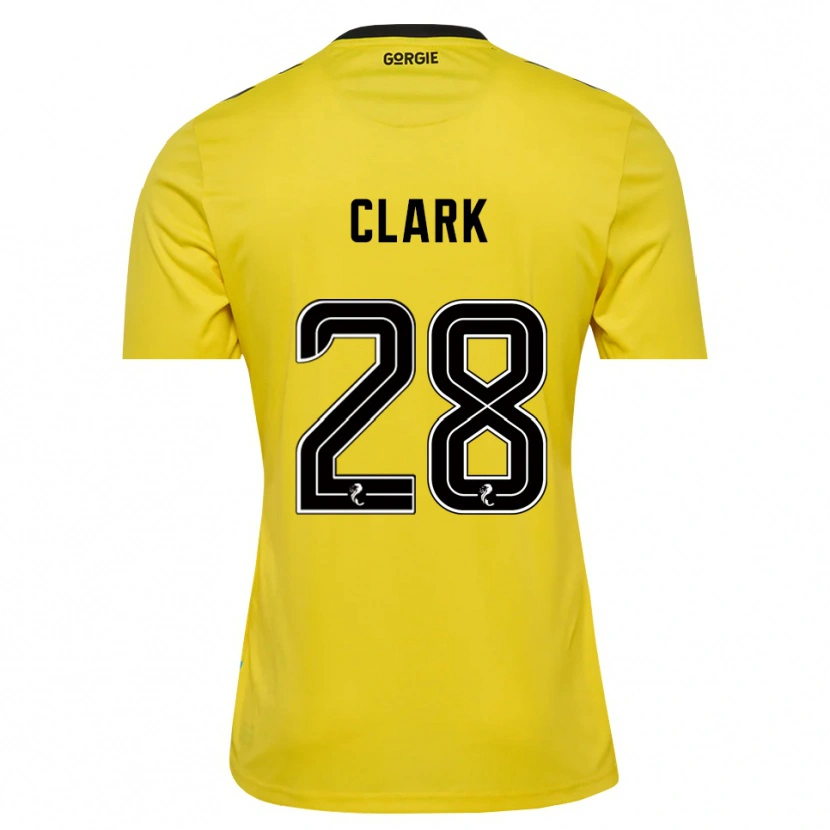 Danxen Niño Camiseta Zander Clark #28 Negro Rojo Amarillo Portero Equipación 2025/26 La Camisa