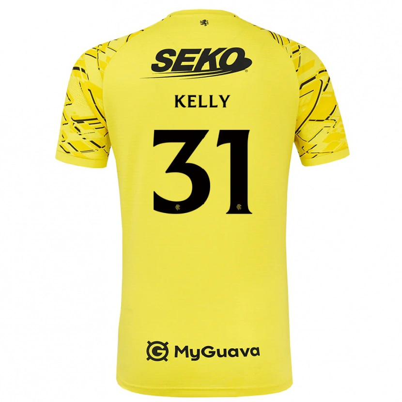 Danxen Niño Camiseta Liam Kelly #31 Negro Amarillo Portero Equipación 2025/26 La Camisa