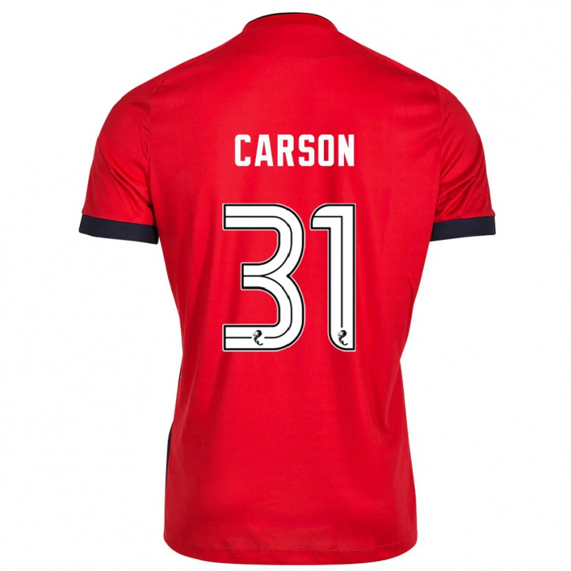 Danxen Niño Camiseta Trevor Carson #31 Blanco Rojo Portero Equipación 2025/26 La Camisa