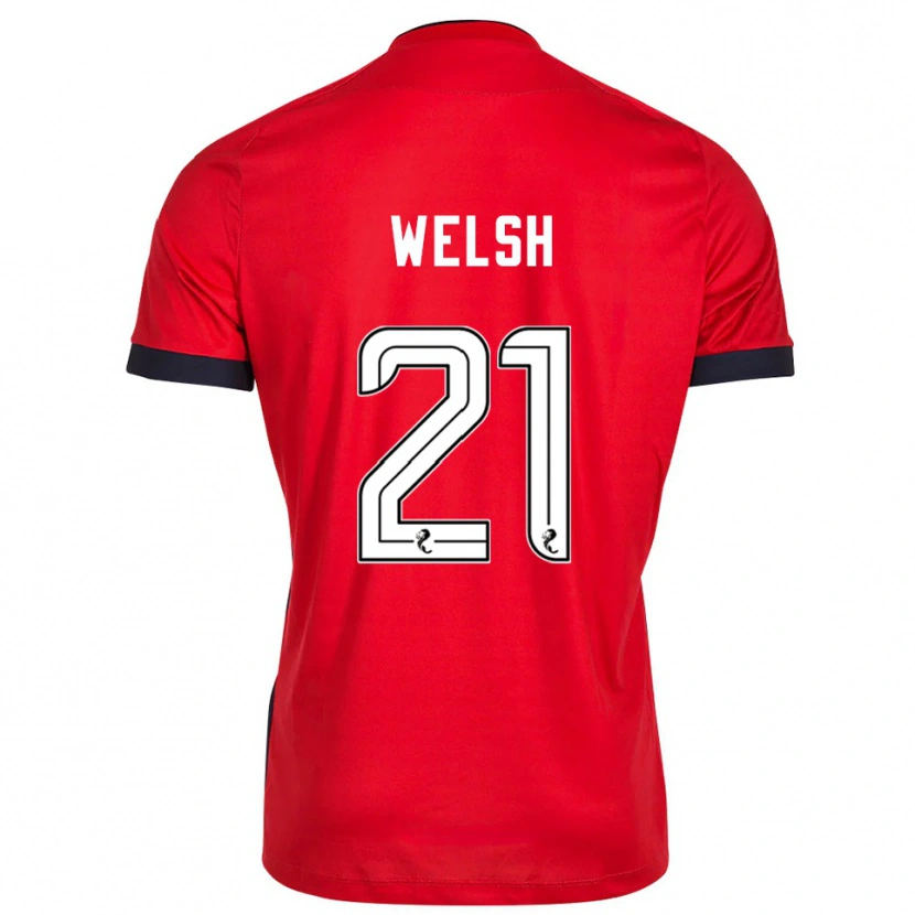 Danxen Niño Camiseta Tom Welsh #21 Blanco Rojo Portero Equipación 2025/26 La Camisa