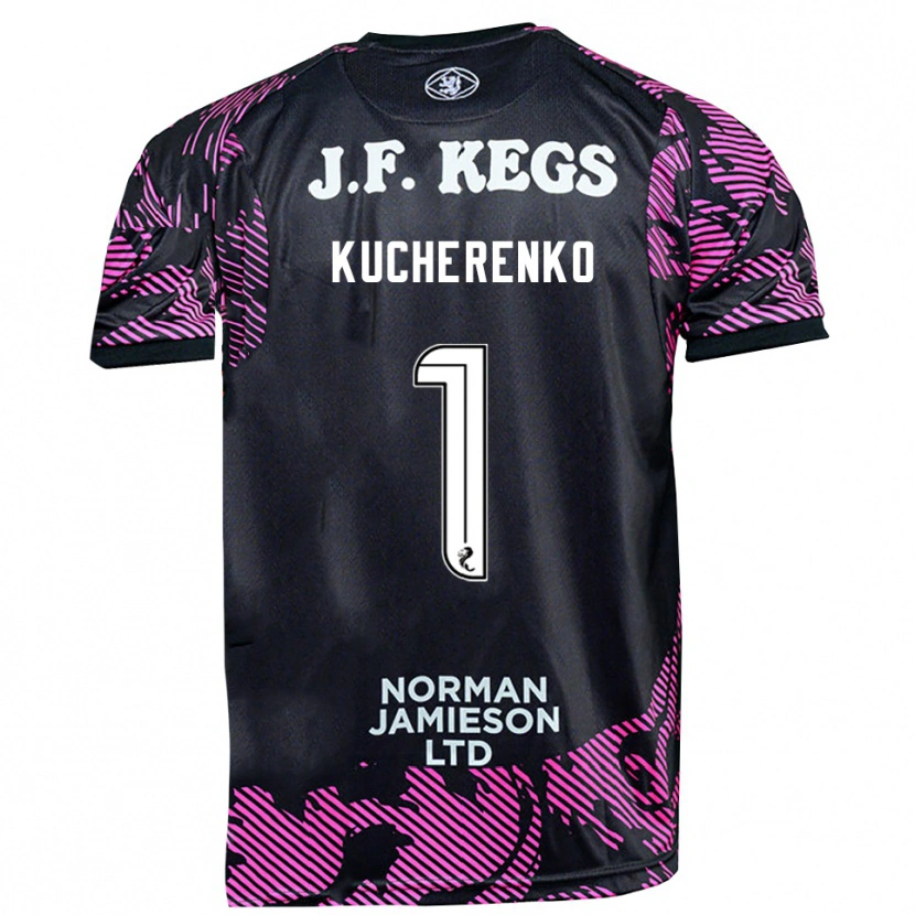 Danxen Niño Camiseta Yevgeniy Kucherenko #1 Negro Rosa Portero Equipación 2025/26 La Camisa