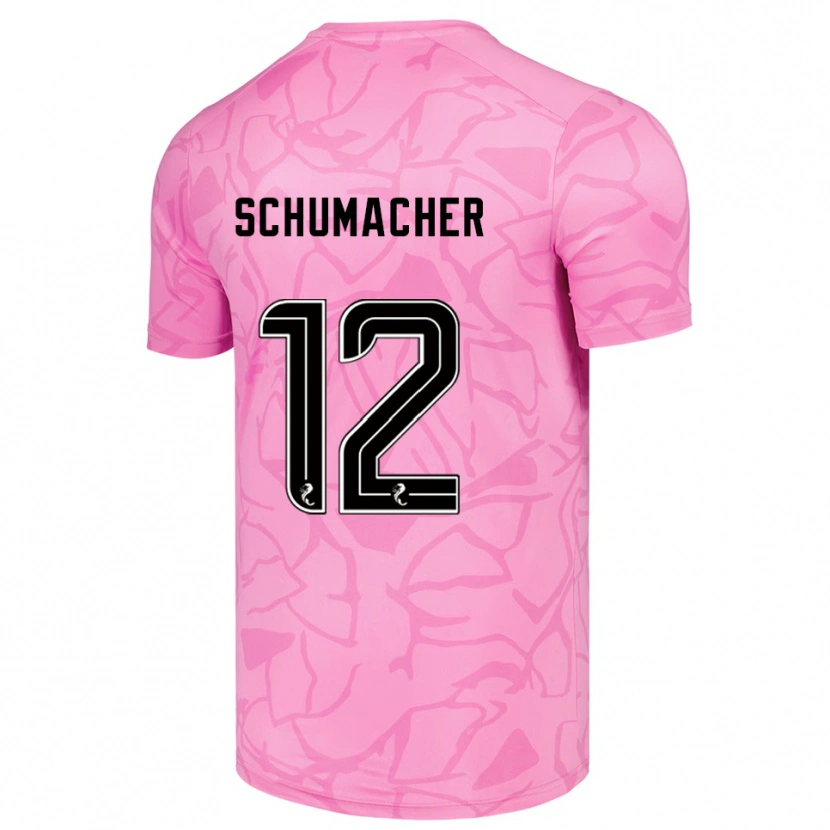 Danxen Niño Camiseta Noa Schumacher #12 Negro Rosa Portero Equipación 2025/26 La Camisa