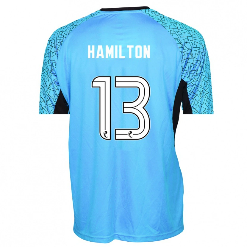 Danxen Niño Camiseta Jack Hamilton #13 Negro Azul Portero Equipación 2025/26 La Camisa