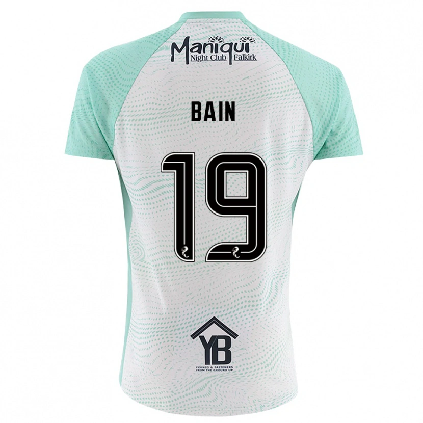 Danxen Niño Camiseta Scott Bain #19 Blanco Negro Portero Equipación 2025/26 La Camisa