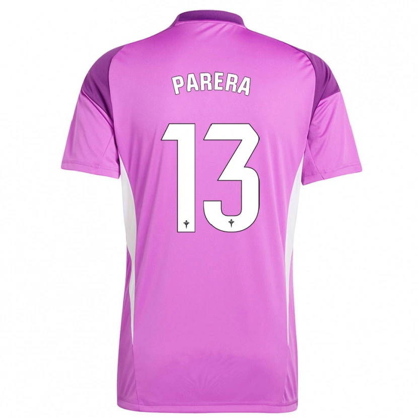 Danxen Niño Camiseta Miquel Parera #13 Blanco Púrpura Portero Equipación 2025/26 La Camisa