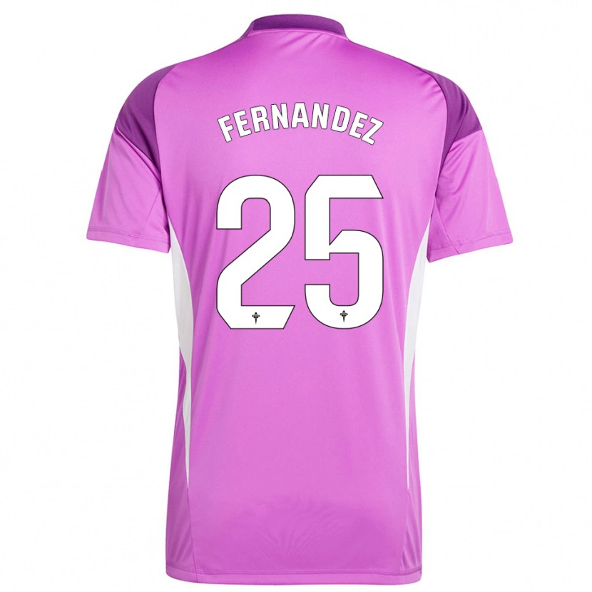 Danxen Niño Camiseta César Fernández #25 Blanco Púrpura Portero Equipación 2025/26 La Camisa