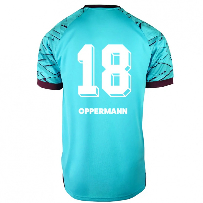 Danxen Niño Camiseta Leo Oppermann #18 Azul Cielo Púrpura Portero Equipación 2025/26 La Camisa