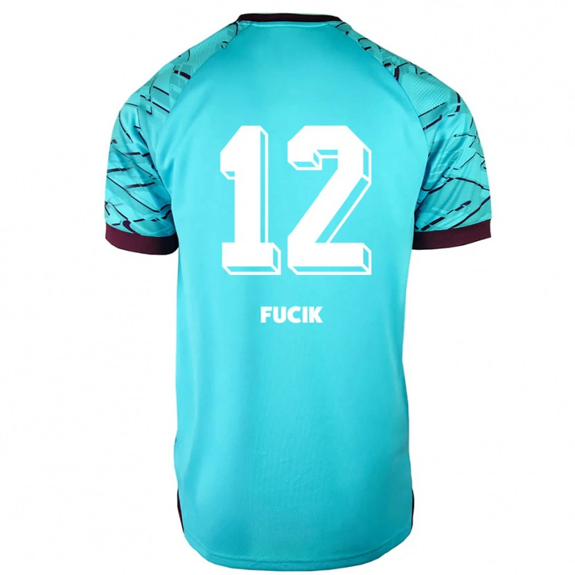 Danxen Niño Camiseta Miles Fucik #12 Azul Cielo Púrpura Portero Equipación 2025/26 La Camisa