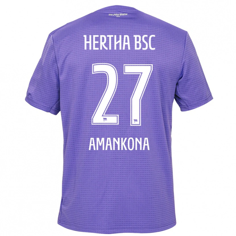 Danxen Niño Camiseta Nash-Daniel Amankona #27 Blanco Púrpura Portero Equipación 2025/26 La Camisa