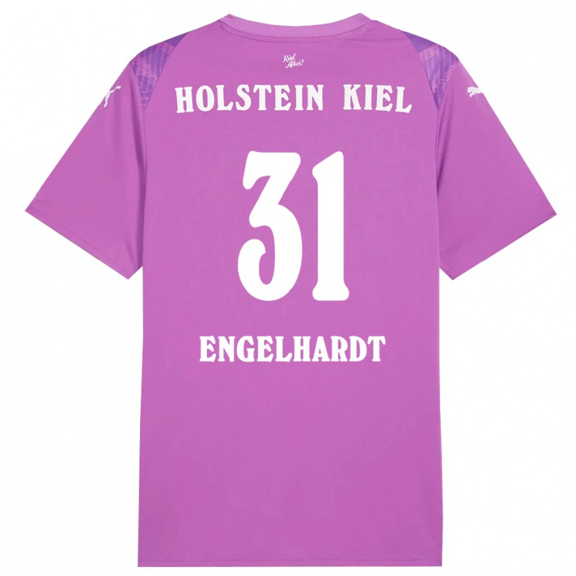 Danxen Niño Camiseta Marcel Engelhardt #31 Blanco Púrpura Portero Equipación 2025/26 La Camisa