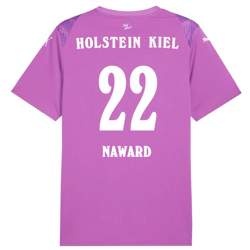 Danxen Niño Camiseta Lela Naward #22 Blanco Púrpura Portero Equipación 2025/26 La Camisa