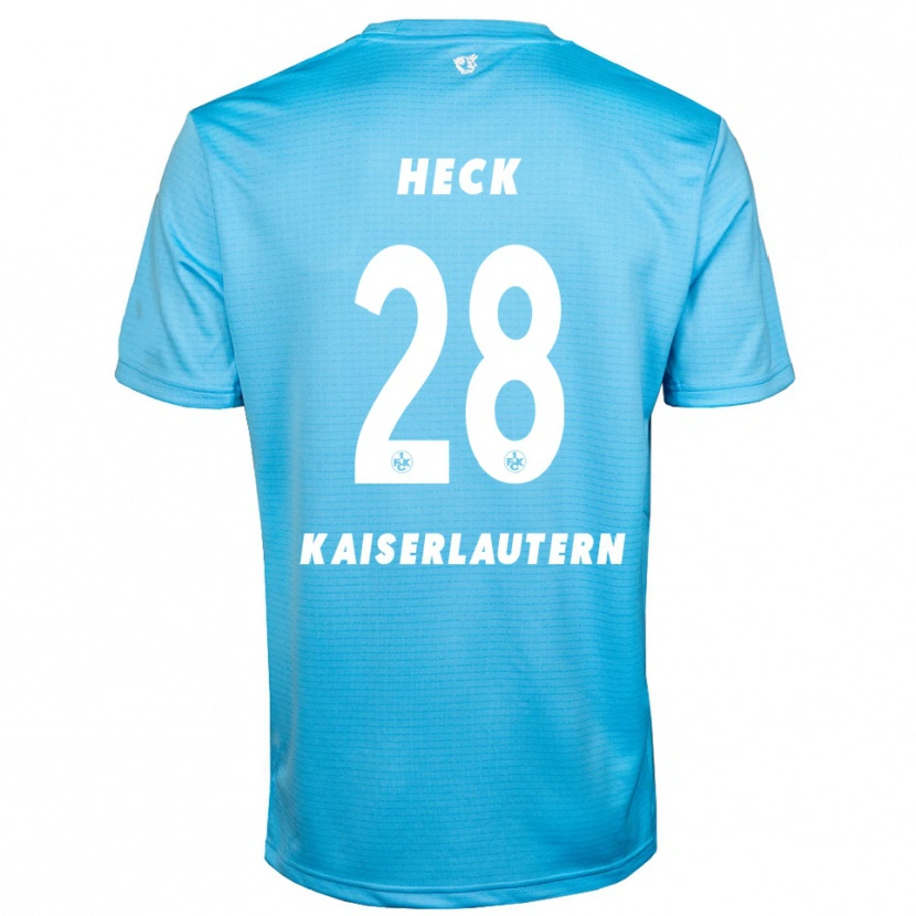 Danxen Niño Camiseta Fabian Heck #28 Azul Cielo Blanco Portero Equipación 2025/26 La Camisa