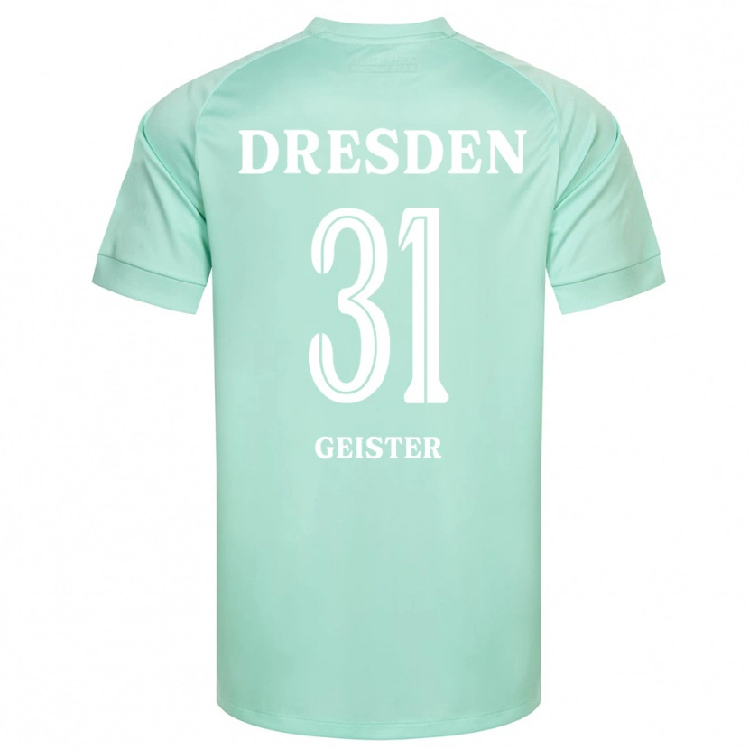 Danxen Niño Camiseta Jannis Geister #31 Blanco Verde Claro Portero Equipación 2025/26 La Camisa