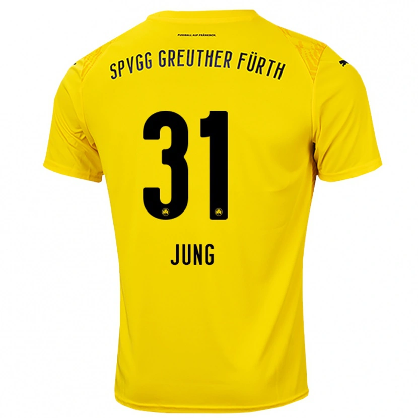 Danxen Niño Camiseta Sebastian Jung #31 Negro Amarillo Portero Equipación 2025/26 La Camisa