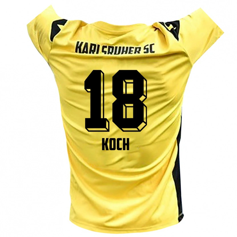 Danxen Niño Camiseta Aki Koch #18 Negro Amarillo Portero Equipación 2025/26 La Camisa