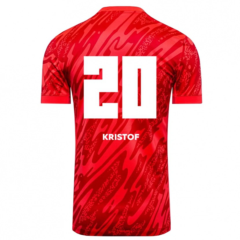 Danxen Niño Camiseta Nicolas Kristof #20 Blanco Rojo Portero Equipación 2025/26 La Camisa