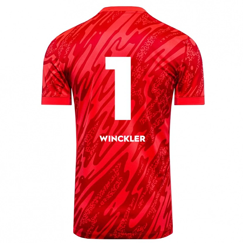 Danxen Niño Camiseta Nadine Winckler #1 Blanco Rojo Portero Equipación 2025/26 La Camisa